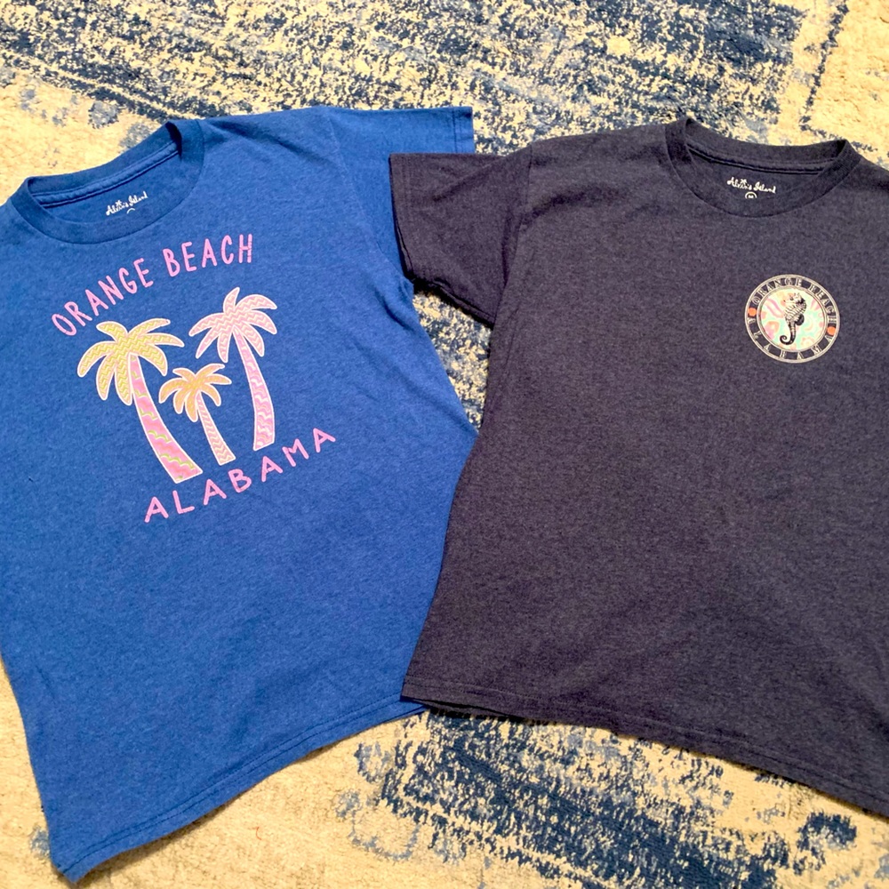 Girls orange beach T shirts size YM like a 7/8